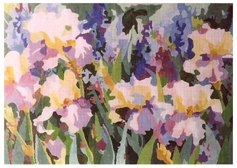 click here to view larger image of Iris Watercolor Rug (hand painted canvases)