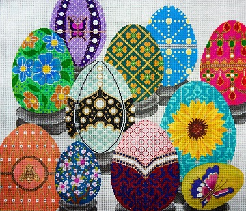 click here to view larger image of Cloisonne Eggs (hand painted canvases)