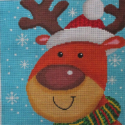 click here to view larger image of Christmas Reindeer Pillow (hand painted canvases)