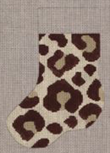 click here to view larger image of Leopard Mini Stocking (hand painted canvases)