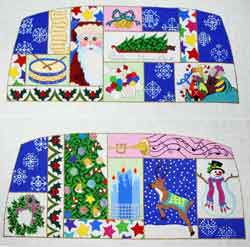 click here to view larger image of Christmas Patchwork (hand painted canvases)