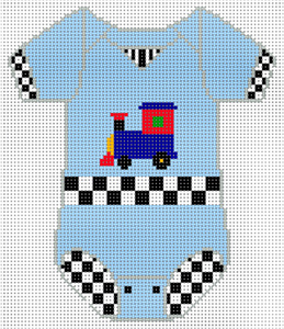 click here to view larger image of Baby Onesie - Train (hand painted canvases)