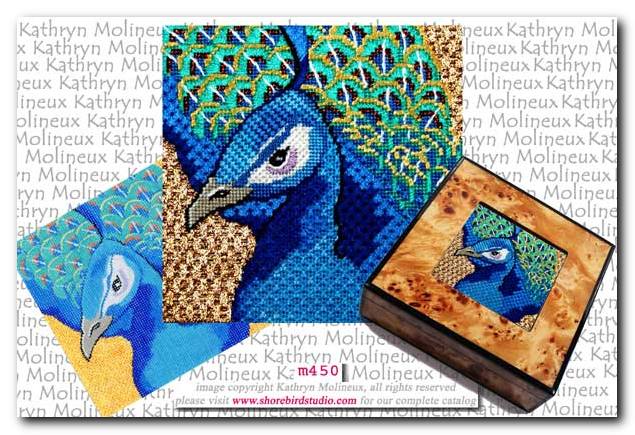 click here to view larger image of Box Top Peacock (hand painted canvases)