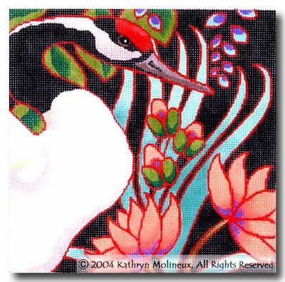 click here to view larger image of Squares - Japanese Crane (hand painted canvases)