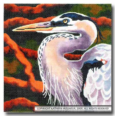 click here to view larger image of Squares - Heron (hand painted canvases)
