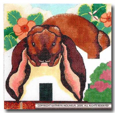 click here to view larger image of Squares - Lopeared Rabbit (hand painted canvases)