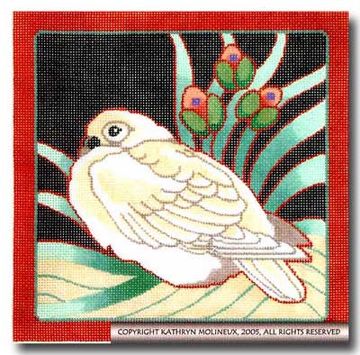 click here to view larger image of Squares - White Dove (hand painted canvases)