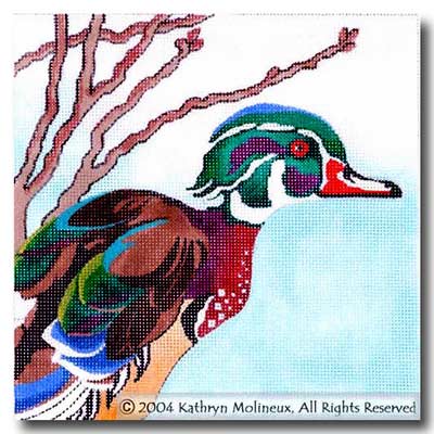 click here to view larger image of Squares - Wood Duck (hand painted canvases)