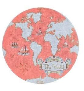 click here to view larger image of Atlas Pillow/Coral (hand painted canvases)