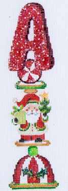 click here to view larger image of Letter A Spindle w/Small Santa (hand painted canvases)