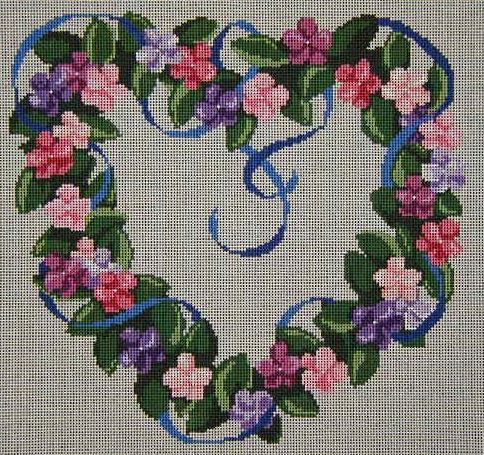 click here to view larger image of Impatiens Wreath (hand painted canvases)