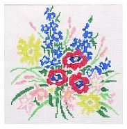 click here to view larger image of Small Delphinium and Friends (hand painted canvases)