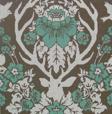 click here to view larger image of Antler Damask/Burlap (hand painted canvases)