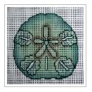 click here to view larger image of Teal Sand Dollar (hand painted canvases)