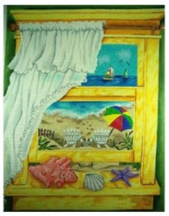 click here to view larger image of Beach Window (hand painted canvases)