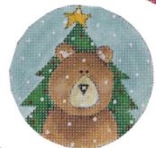 click here to view larger image of Little Bear w/Christmas Tree (hand painted canvases)