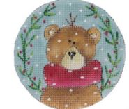 click here to view larger image of Little Bear w/Wreath (hand painted canvases)