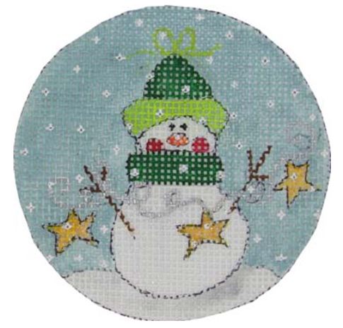 click here to view larger image of Snowman w/Stars (hand painted canvases)