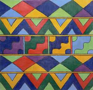 click here to view larger image of Geometric Talavera Square (hand painted canvases)