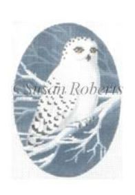 click here to view larger image of Snow Owl Ornament  (hand painted canvases)