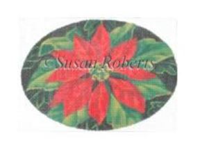click here to view larger image of Red Poinsettia Ornament  (hand painted canvases)