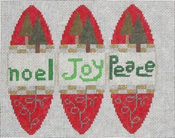 click here to view larger image of 3D Ornament - Trees Noel Joy Peace  (hand painted canvases)
