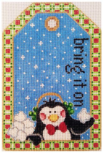 click here to view larger image of Penguin w/Snowballs (hand painted canvases)