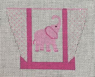 click here to view larger image of Tote Bag - Pink Elephant (hand painted canvases)
