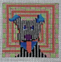click here to view larger image of Coaster Dog Stripe (hand painted canvases)