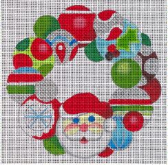 click here to view larger image of Mini Christmas Wreath (hand painted canvases)