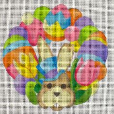 click here to view larger image of Mini Easter Wreath (hand painted canvases)