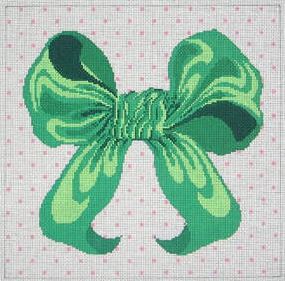 click here to view larger image of Spring Green Bow (hand painted canvases)
