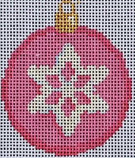click here to view larger image of Snowflake Mini Ball/Pink (hand painted canvases)