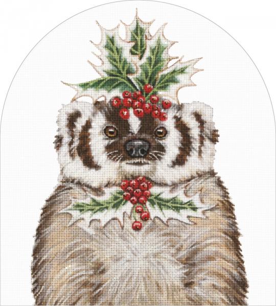 click here to view larger image of Bertram - Christmas Badger (hand painted canvases)