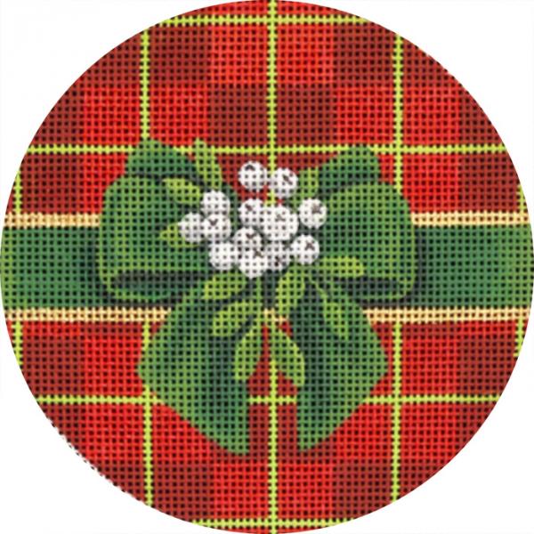 click here to view larger image of Red Plaid Ornament (hand painted canvases)