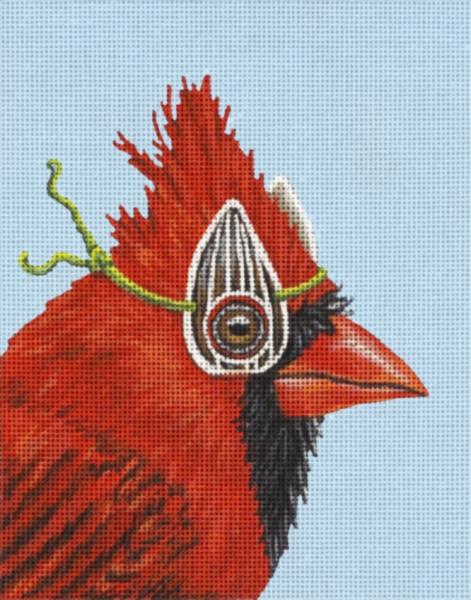 click here to view larger image of Irwin - Sunflower Seed Cardinal (hand painted canvases)
