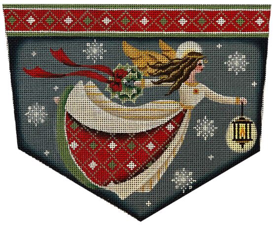 click here to view larger image of Christmas Angel Stocking Cuff 18M (hand painted canvases)