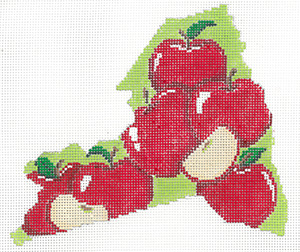 click here to view larger image of New York State Shaped Apples (hand painted canvases)