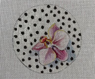 click here to view larger image of Orchid w/Polka Dots (hand painted canvases)