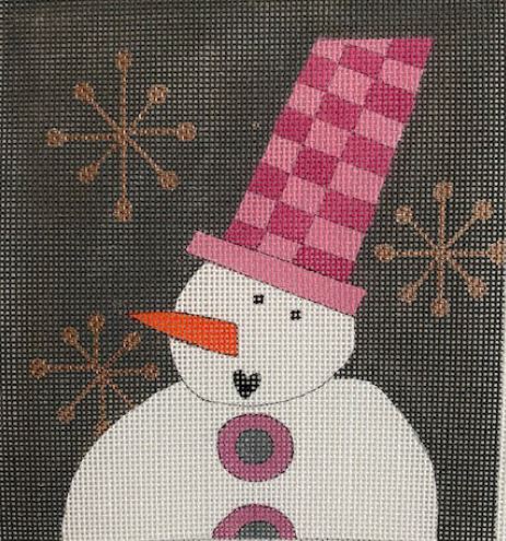 click here to view larger image of Snowman w/Topcoat (hand painted canvases)