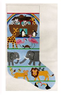 click here to view larger image of Noah's Ark Stocking (hand painted canvases)