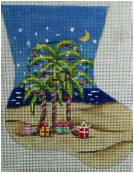 click here to view larger image of Palm Trees Mini Stocking (hand painted canvases)