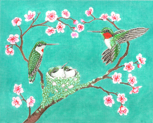 Baby Hummer Love hand painted canvases 