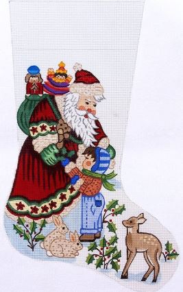click here to view larger image of 23 inch Christmas Stocking - 7241 (hand painted canvases)