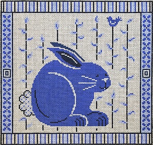 click here to view larger image of Blue and White Bunny (hand painted canvases)