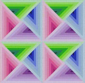 click here to view larger image of Rainbow Triangles (hand painted canvases)