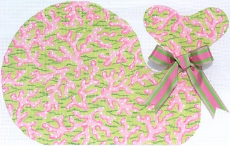 click here to view larger image of Lilly-inspired Sea Coral Medium Whale w/Ribbon (hand painted canvases 2)