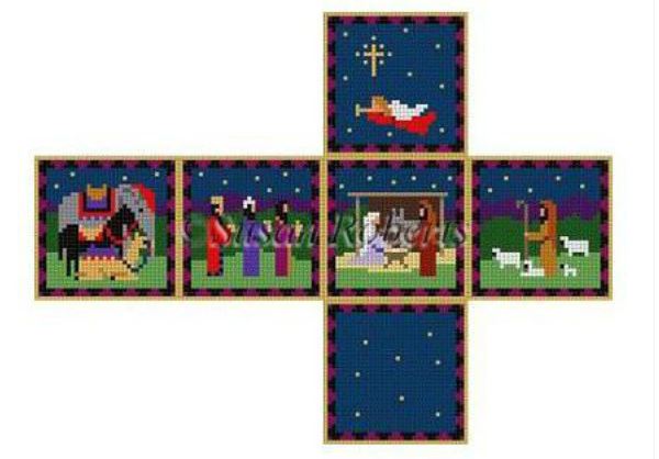 click here to view larger image of Nativity - Cube Ornament (hand painted canvases)