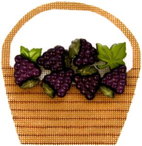 click here to view larger image of Grapes Basket (hand painted canvases)