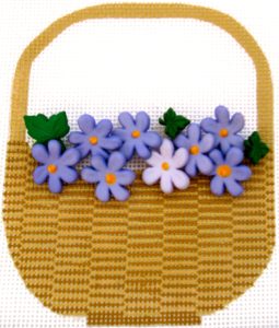 click here to view larger image of Nantucket Basket w/Flowers (hand painted canvases)